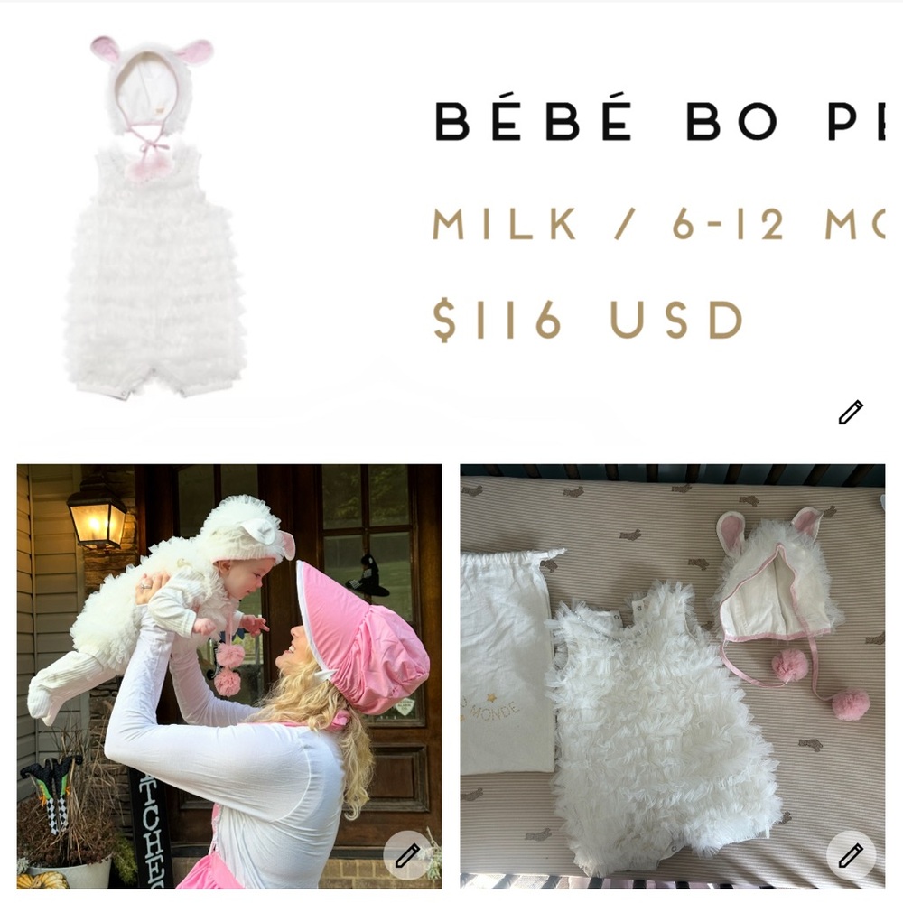 Tutu Du Monde Sheep Halloween costume 6-12 months EUC